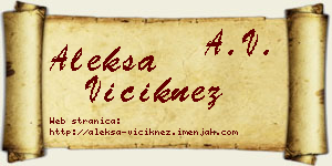 Aleksa Viciknez vizit kartica